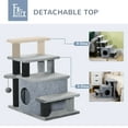 thumbnail image 3 of PawHut Pet Stairs, Adjustable Height 3 Step/4 Step Cat Steps, Gray, 3 of 9