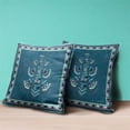 thumbnail image 4 of Amrita Sen Designs  26 x 26 in. Mughal Buta Broadcloth Indoor & Outdoor Blown & Closed Pillow - Sea & Green, 4 of 4