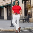 thumbnail image 4 of Shirts for Men Slim Fit Crew Neck Basic Tees Stretch Comfortable Casual Wrinkle Free Solid Color Thermal Tops, 4 of 6