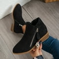 thumbnail image 6 of hopeusnice Women's Suede Ankle Boots Side Zipper Low Heel Booties Comfortable Block Heel Dress Shoes Fall Winter Shoes Black 40, 6 of 7