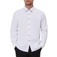 thumbnail image 4 of Men's Dress Shirt Casual Business Long Sleeve Button Down Shirts M White, 4 of 6