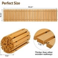 thumbnail image 7 of VINGLI 8ft L 22in W Wooden Garden Pathway, Roll Out Outdoor Walkway Flooring W/Steel Wire, Anti-Slip Texture, Ground Stakes, Fir Wood Pathway for Garden, Patio, Wedding, Beach, Party Decor, 7 of 7