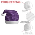 thumbnail image 4 of Haiem Purple Glitter Pattern Santa Hat Confortable Velvet Christmas Hat for Christmas Party Favors Fit for Adults Men Women, 4 of 6