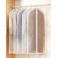 MaPinKa Large Clear Garment Bags 5-Pack - Moth-Proof Hanging Storage Covers for Travel, Dresses & Suits, Heavy-Duty Waterproof Fabric (40"x24")