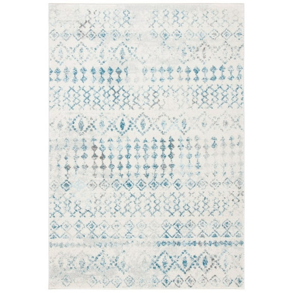 SAFAVIEH Tulum Herbert Distressed Southwestern Area Rug, 9' x 12', Ivory/Turquoise