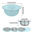 thumbnail image 6 of Stainless Steel Vegetable Basket, Plastic Rotating Double Layer Colander, for Washing Fruits, Draining Rice, and Cleaning Greens, Green, by FAJHHA, 6 of 8