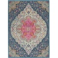 thumbnail image 1 of homeroots home decor 385745 4’ x 6’ Blue and Pink Medallion Area Rug, 1 of 1
