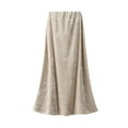 thumbnail image 1 of Falda midi fluida de ante para mujer: elegante, suave, tallas M/L, versátil para el día a día y las vacaciones, para llevar en cualquier época del año., 1 of 4