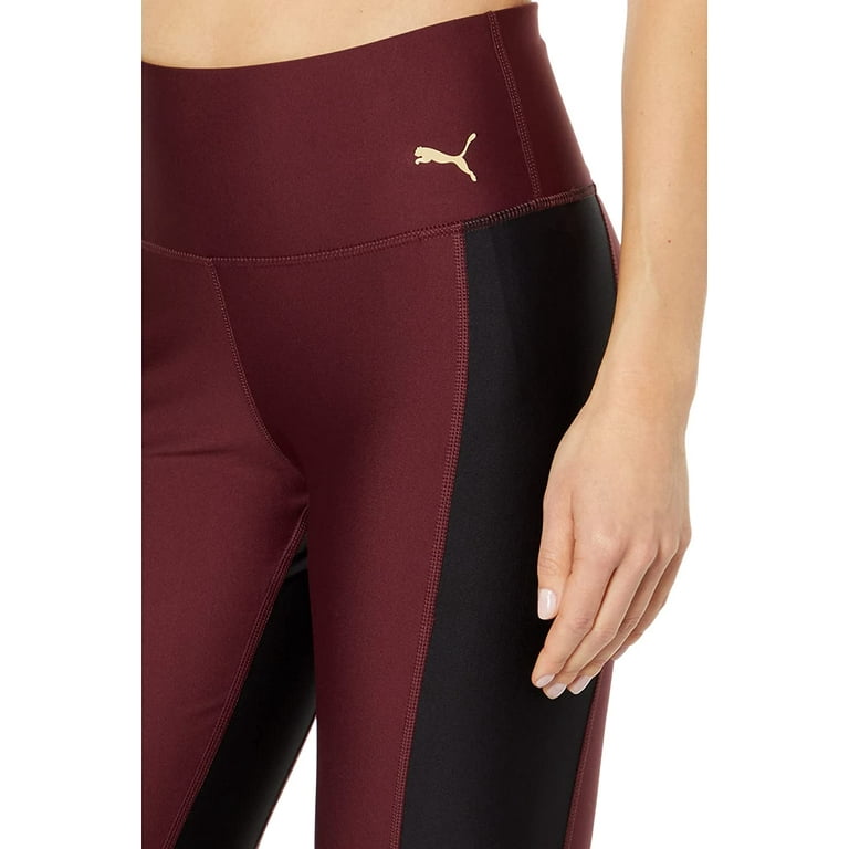 Puma Womens Fit Eversculpt Logo High Waisted 7/8 Leggings BURG-XL