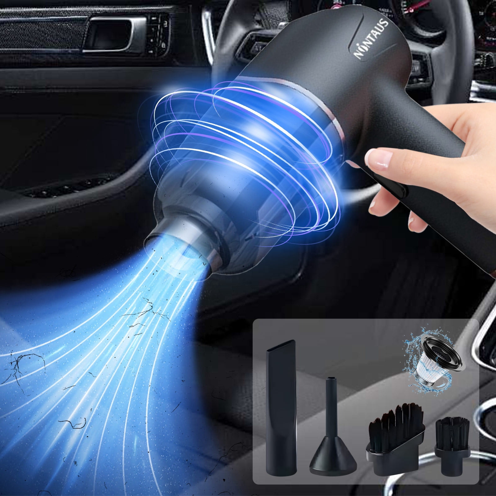 UNLLLL Car Wireless Vacuum Cleaner Powerful High Power Large Suction Mini Handheld Car Home Indoor, for Room, Bedroom, Desktop