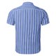 thumbnail image 4 of Eres Más Que una Camisa de Puntuación de Prueba, Impresión de Rayas de Botón Casual de los Hombres, Camisa de Blusa de Manga Corta, 4 of 6