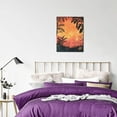 thumbnail image 4 of CozyNet Romantic Sunset Scene With Silhouetted Trees, Ferns & Flowering Botanical Shapes Wall Art Prints With Frame Canvas Perfect for Living Room & Bedroom, Ready to Hang, Wall Decor 16"x20"in, 4 of 4