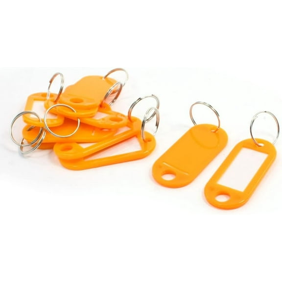 10 Pcs Key ID Tags Name Card Labels Keyring Keychain Orange