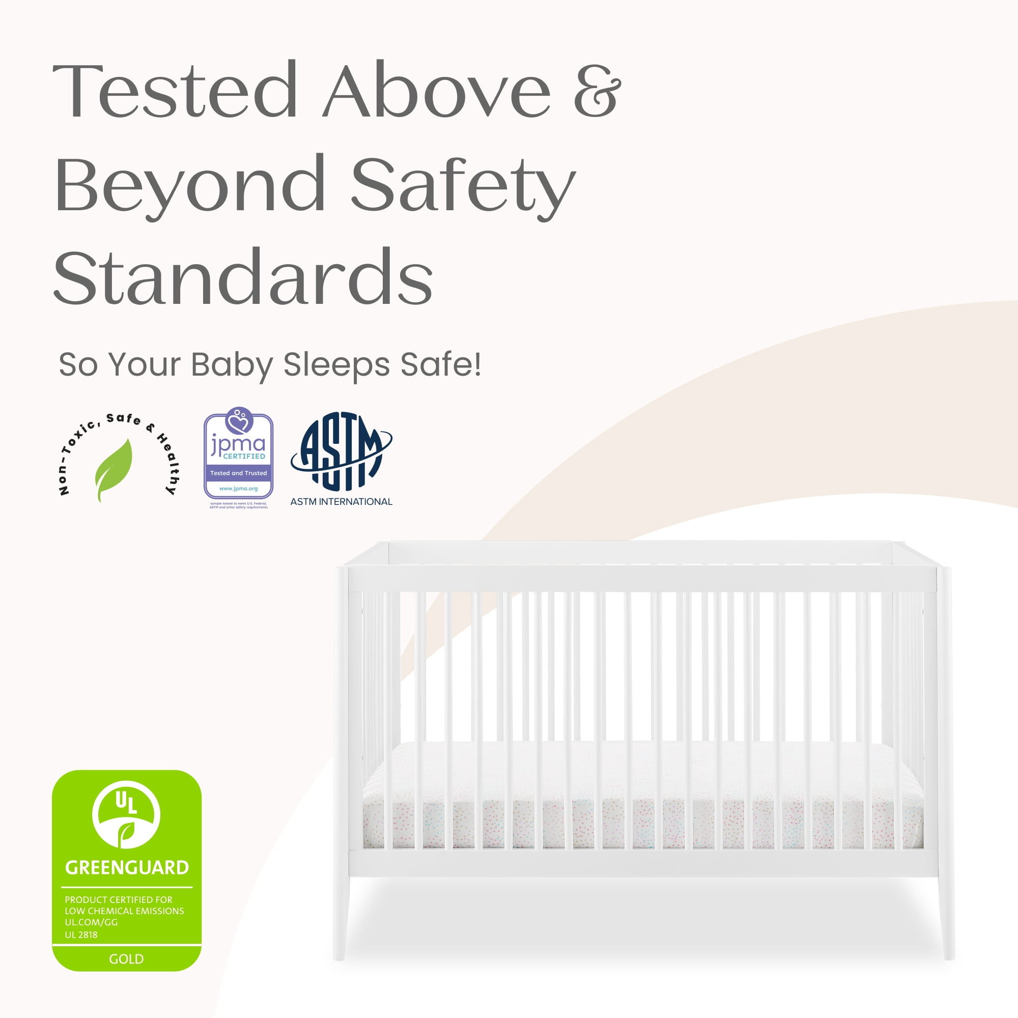 Delta Children Casey 6-in-1 Convertible Baby Crib, Bianca White