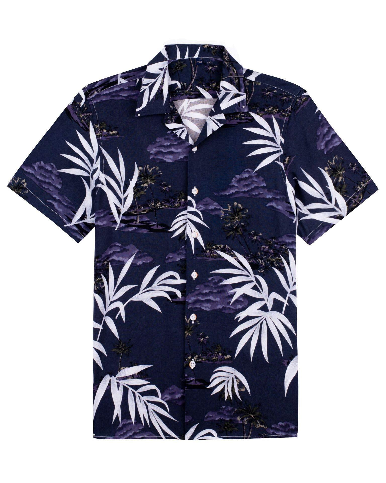 Alimens & Gentle Mens Short Sleeve Hawaiian Aloha Shirts Summer ...
