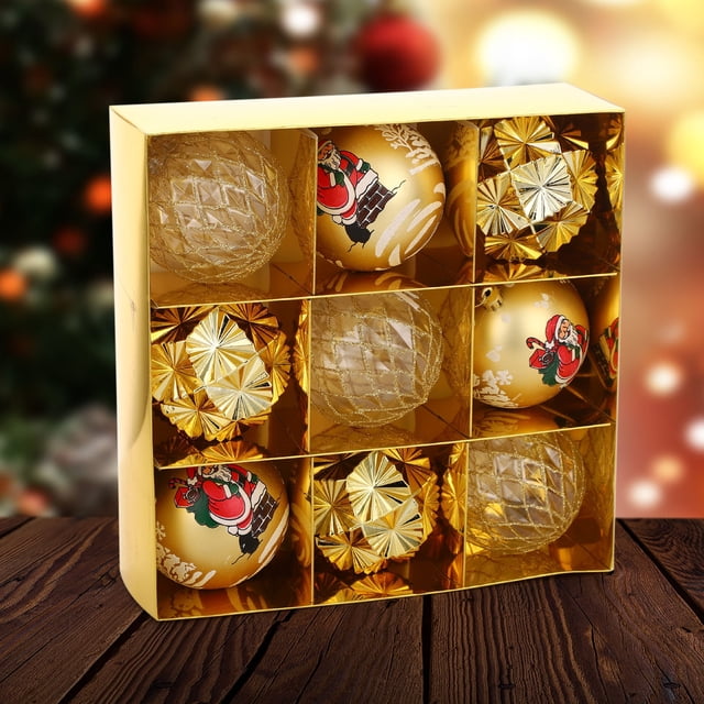 Bolsas de Navidad de 8 cm, Esferas Colgantes de Navidad, Adornos de Navidad para Colgar, Estilo Variado, Set de 10, para Exterior, para Interior, para Eventos, de Acero, Resistente, para