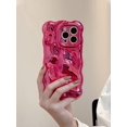 thumbnail image 1 of Wave Bubble Electroplated Silver Phone Case Compatible With Iphone, 1 of 4