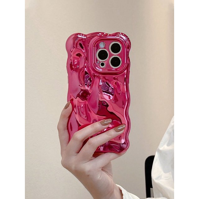 Wave Bubble Electroplated Silver Phone Case Compatible With Iphone