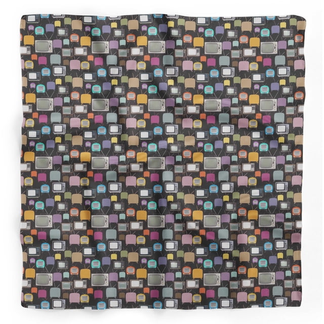 Bimba Foulard Noire en Soie Pure Imprimée pour Femmes 40 x 80 Pouces