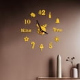 thumbnail image 2 of Home Office Wall Decor Diy Wall Clock 3D Mirror Surface Sticker Home Office Decor Clock, 2 of 3