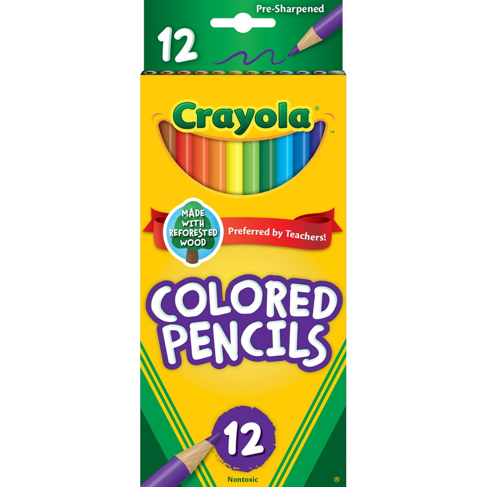 Download Crayola 12 Count Colored Pencils, 12 Pack Bundle, 144 Pieces, Child Ages 3+ - Walmart.com ...