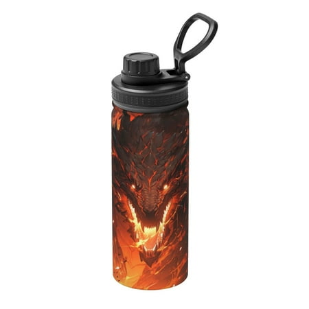 

Ocsxa Magma Fire Black Dragon Print 18oz Stainless Steel Water Bottle Unisex Water Bottle Insulated Sports Water Cup Flask for Cold Water Drinks/Sports/Travel/Car/School