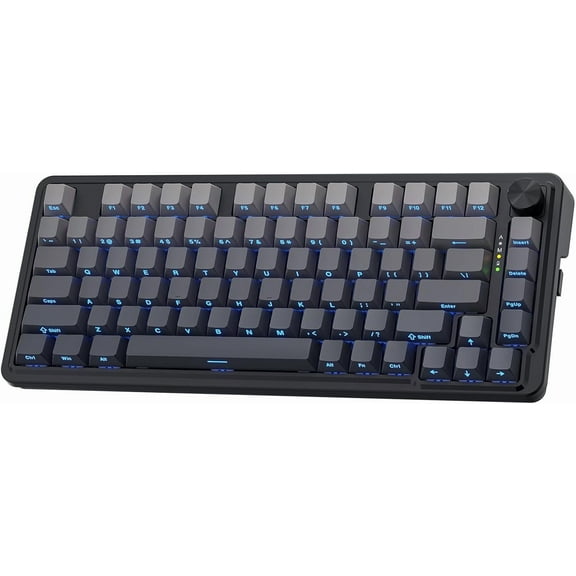 Redragon K673 GB 75% Wireless Gasket RGB Gaming Keyboard, 3-Modes 81 Keys PBT Compact Mechanical Keyboard w/Hot-Swap Socket, Dedicated Knob Control & 5-Layer Noise Dampening, Custom Linear Switch