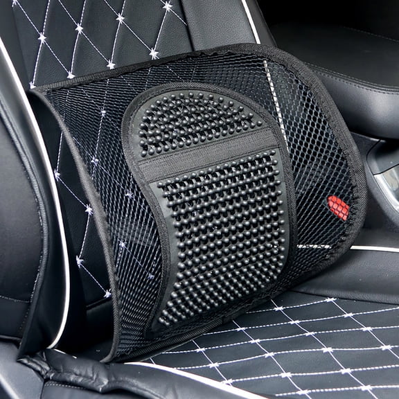 Car Mesh Back Support with Massage Beads Ergonomic Designed for Comfort and Lower Back Pain Relief - Lumbar Back Support Cushion for Car Seat, Office Chair,Wheelchair