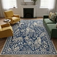 thumbnail image 5 of GENIMO 5'x7' Area Rug for Living Room, Washable Non Slip Soft Animal Print Rug for Bedroom Dining Room Home Office, Dusty Navy, 5 of 6