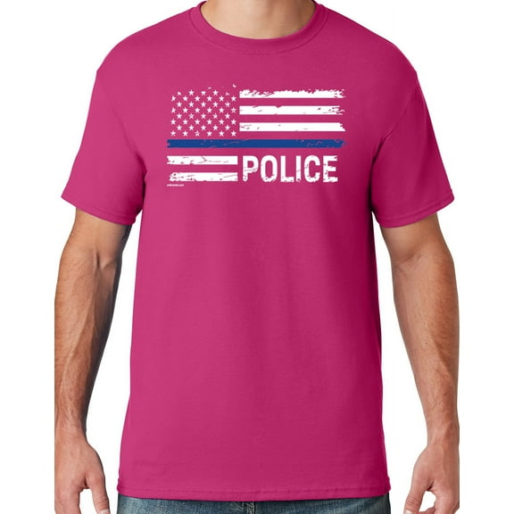 Buy Cool Shirts Mens Police Thin Blue Line T-shirt, Large Cyber Pink