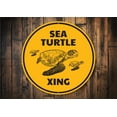 thumbnail image 1 of Turtle Crossing Novelty Sign, Metal Wall Decor - 12" Round, 1 of 4