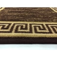 thumbnail image 3 of Custom Size Runner Rug Bordered Greek Key Meander Brown Roll Runner Rug Choice of Your&nbsp;Length by feet&nbsp;Slip Resistant Latex Back Cut to Size Rug Runners Customize in USA Facility, 3 of 8