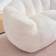 thumbnail image 6 of 2-Seater Floor Lazy Sofa with Filler, Ultra Soft Fluffy Bean Bag Loveseat for Living Room, Bedroom, Reading Nook, Brown, 6 of 6