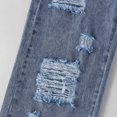 thumbnail image 4 of WMQPNNS Girl's Jeans Baggy Wide Leg Denim Pants Teen Girls Mid Rise Elastic Band with Pockets Casual Clothes, Size 7-8 Years, tr2-Blue, 4 of 6