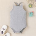 thumbnail image 7 of Baby Girls Rompers Cotton Sleeveless Strap Criss-Cross Back Romper Unisex Solid Summer Bodysuit Cute Dailywear One-Pieces Clothes, 7 of 7