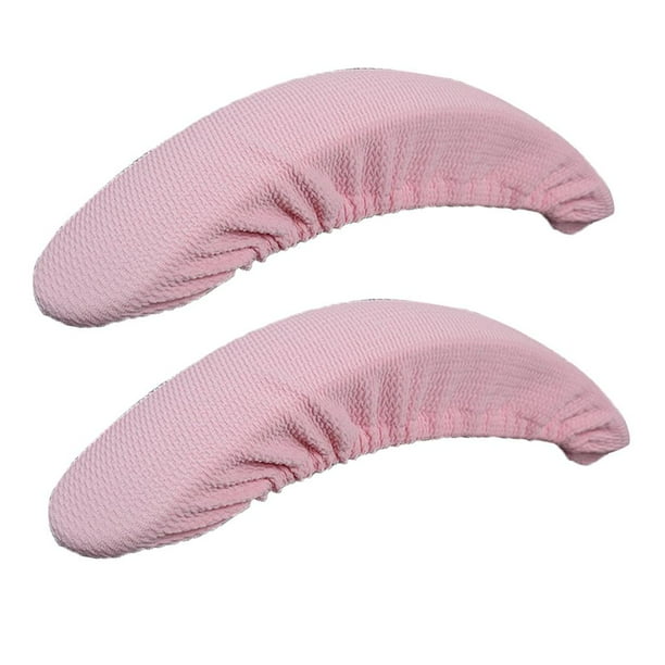 1 par de fundas de reposabrazos de tela elástica para muebles, cómodas y resistentes, se adaptan a la mayoría de las sillas. Rosado