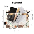 thumbnail image 3 of Bear Guitar Leaf Flower 2 Pack Pencil Pouch for 3 Ring Binder Smooth Zipper Folders with Pockets Clear Window Pencil Case, 3 of 6