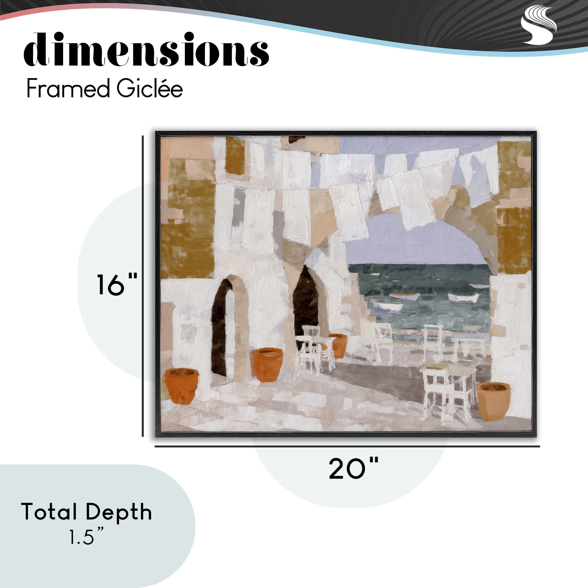 Stupell Industries Coastal Village Plaza Laundry Black Framed Giclee Art, design by Chromatic Storm Studio