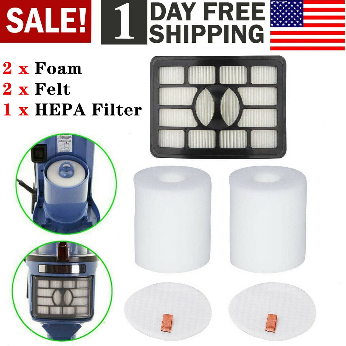 NV500 Filter Replacement for Shark Rotator Pro Liftaway NV500 NV501