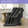 thumbnail image 3 of Chunky Knit Blanket Throw x Hand Knitted Chenille Throw Blanket Small Soft Thick Yarn Cable Knit Blanket Cute Rope Knot Crochet Throw Blankets for Couch Bed Sofa (Light ), 3 of 7