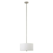 Hudson & Canal PD0620 Ellis Brushed Nickel Pendant with Fabric Shade