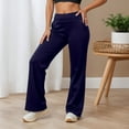 thumbnail image 2 of Bibifish Womens Pants Oversized High Waist Elastic Waist Trousers Wide Leg Casual Sports Wear Long Leg Solid Color Stretch Sweatpants, 2 of 5