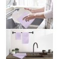 thumbnail image 5 of Purple White Stripe Kitchen Dish Towels for Drying Dishes Set of 2, Modern Minimalist Geometric Striped Waffle Weave Microfiber Hand Tea Bathroom Towels Quick Dry & Absorbent Towel 12x12, 5 of 7