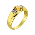thumbnail image 4 of Rylos  Yellow Gold Plated Silver Classic 6X4MM Oval Citrine & Diamond Ring - Birthstone Jewelry for Men -Size 11, 4 of 7