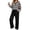 D Black White Stripe, variant on Two Piece Outfits Sets for Women Casual Color Block Striped Sweatsuits Long Sleeve Henley Shirts Wide Leg Pants Tracksuits Matching Sets with Pockets