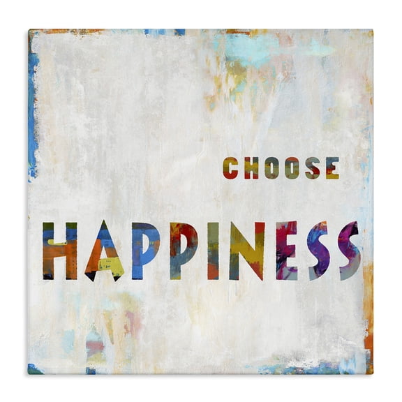 Stupell Industries Modern Colorful Choose Happiness Phrase Canvas Art, 36 x 36, by Jamie MacDowell
