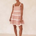 thumbnail image 4 of BLVB Womens Spaghetti Strap Mini Dresses Summer Casual Sleeveless Boho Tiered Flowy Beach Sundress, 4 of 7