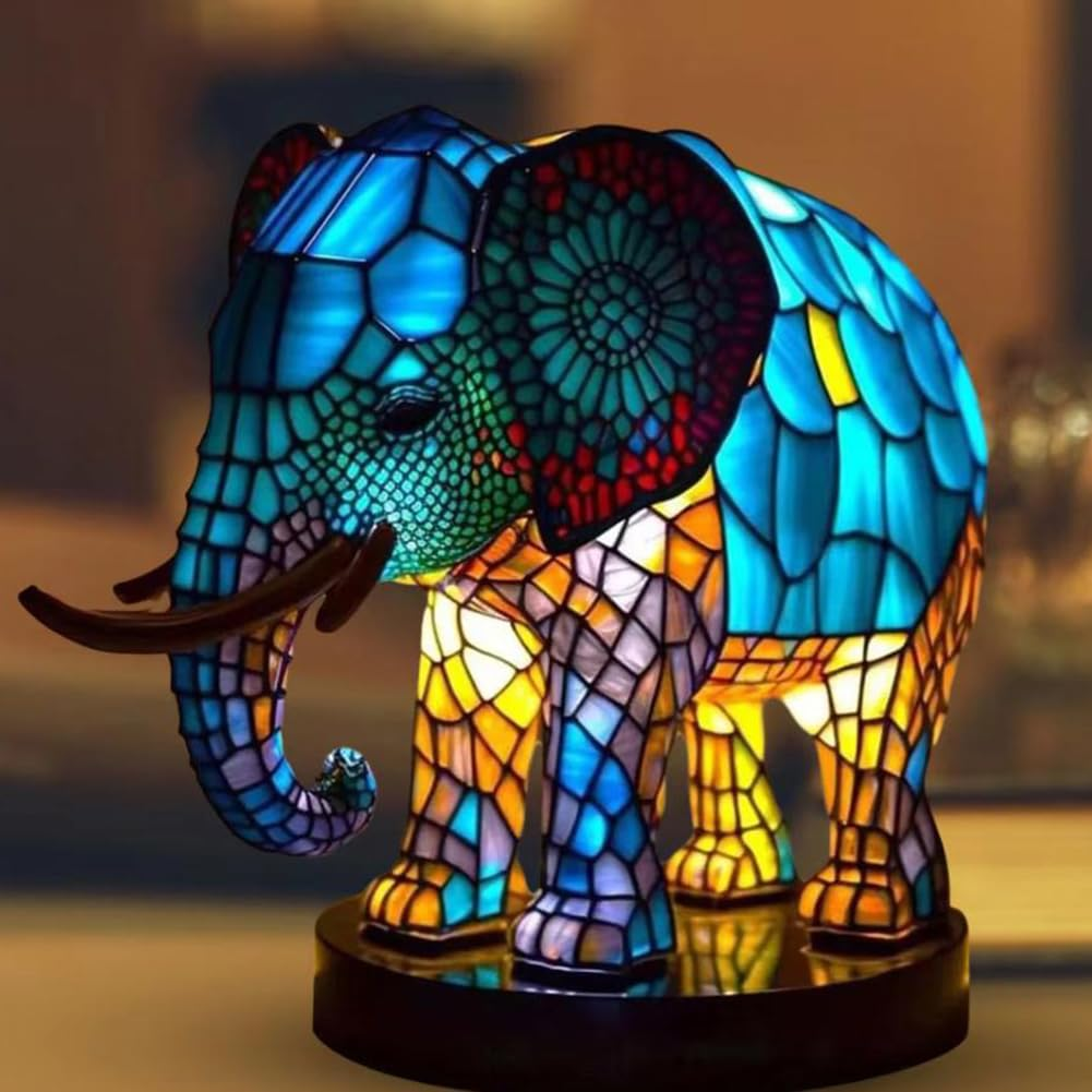 Cute Animal Desk Lamp, USB Powered Night Light for Home Office Decor, Fun Resin Statue Collectible Gift