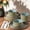 Reactive Glaze-Space Blue-Service for 4(12Pcs), variant on 18-piece Stoneware Dinnerware Set For 6 - Ribbed Ceramic Plates And  Scratch-resistantwave & Dishwasher Safe Reactive Glaze Green Wheat