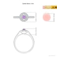 thumbnail image 5 of ANGARA Natural Vintage Style Amethyst Halo Ring with Milgrain Detailing in 14K White Gold for Women (Size-3mm) | February Birthstone, Anniversary, Jewelry Gift for Women | Natural Amethyst Ring, 5 of 10